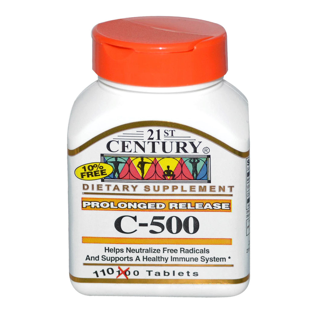 21st Century Vitamin C 500mg Prolonged Release Tablets For Antioxidant & Immunity Support, Pack of 110's - Easy Pharmacy LLC