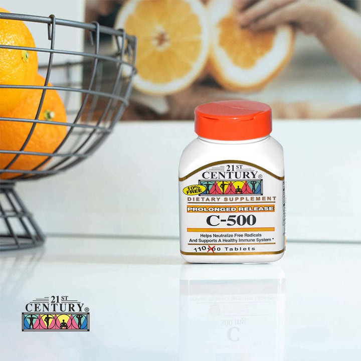 21st Century Vitamin C 500mg Prolonged Release Tablets For Antioxidant & Immunity Support, Pack of 110's - Easy Pharmacy LLC