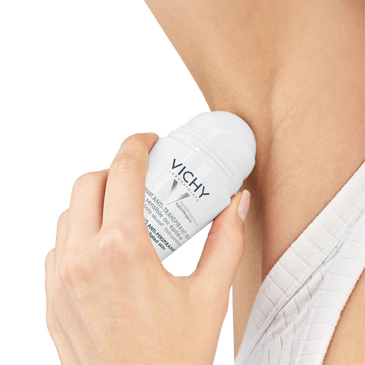 Vichy 48 Hours Soothing Anti Perspirant Deodorant Roll-On For Sensitive Skin 50ml, Buy 1 Get 50% Off On 2nd Piece, Promo Pack - Easy Pharmacy LLC