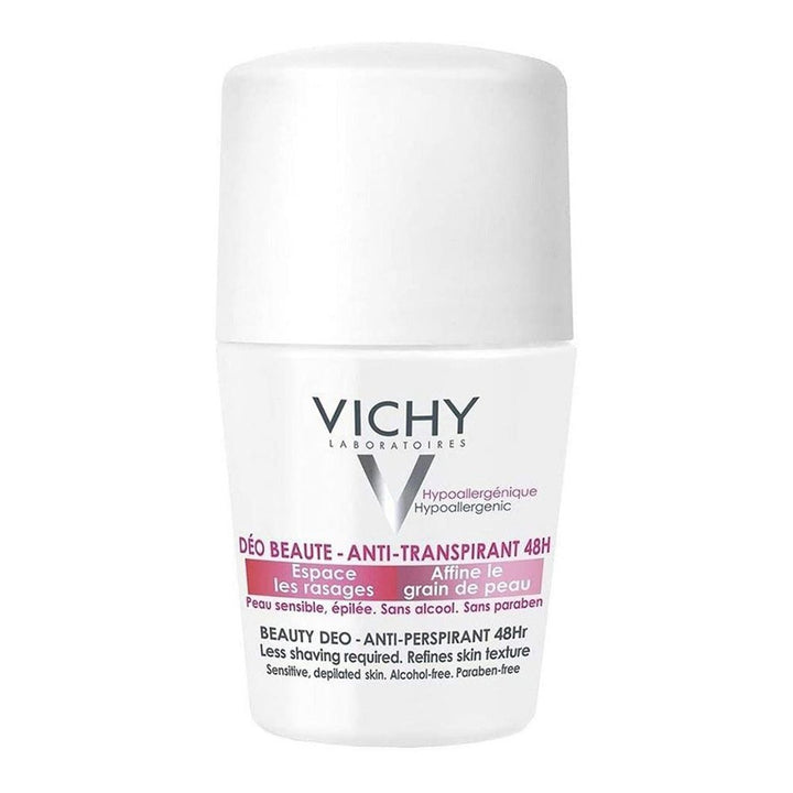 Vichy 48 Hours Anti Perspirant Beauty Deodorant Roll-On For Women 50ml, Buy 1 Get 50% Off On 2nd Piece, Promo Pack - Easy Pharmacy LLC