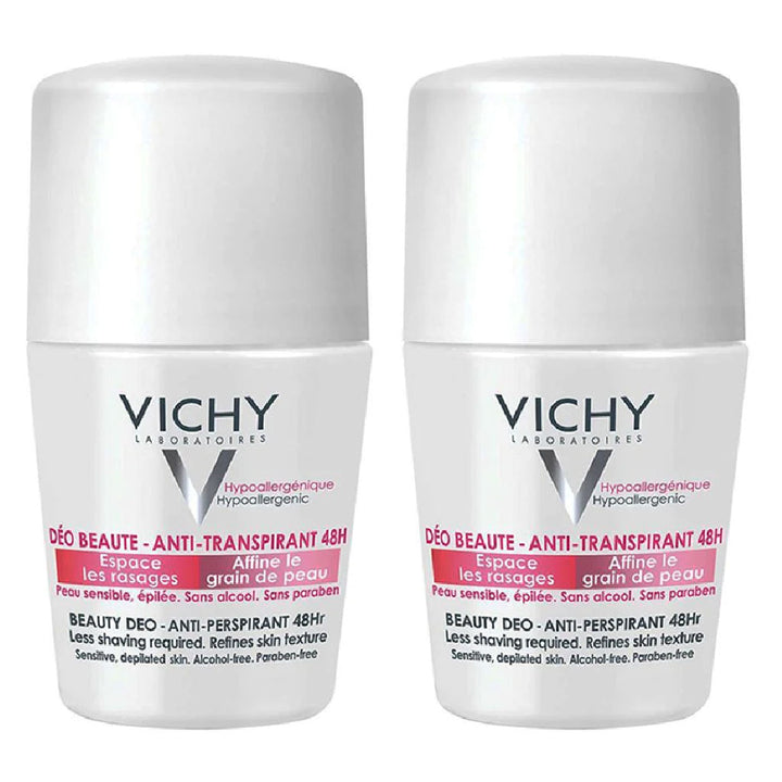 Vichy 48 Hours Anti Perspirant Beauty Deodorant Roll-On For Women 50ml, Buy 1 Get 50% Off On 2nd Piece, Promo Pack - Easy Pharmacy LLC