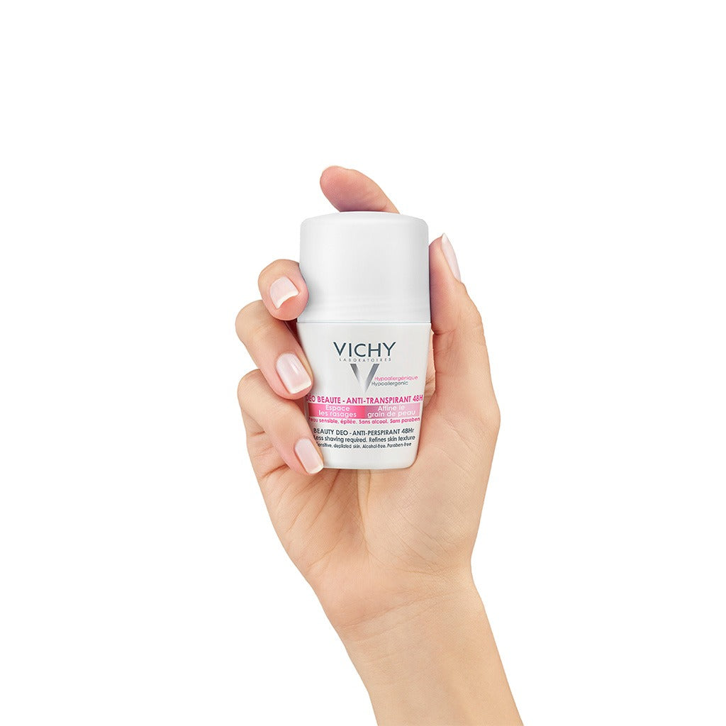 Vichy 48 Hours Anti Perspirant Beauty Deodorant Roll-On For Women 50ml, Buy 1 Get 50% Off On 2nd Piece, Promo Pack - Easy Pharmacy LLC