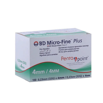 BD Micro-Fine Plus Penta Point Pen Needles 0.23 × 4 mm – 100 Sterile Needles