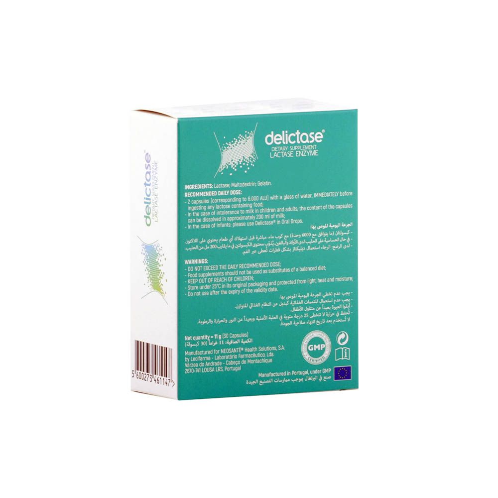 Delictase Lactase Enzyme Capsules 30's - Easy Pharmacy LLC