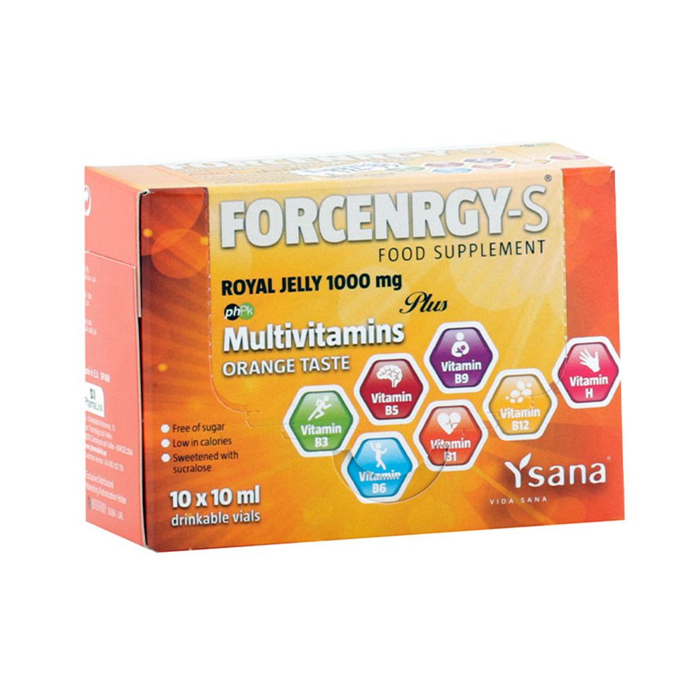 Forcenrgy S Drinkable Multivitamin Supplement Vials With 1000mg Royal Jelly Orange Flavour 10ml, Pack of 10's - Easy Pharmacy LLC