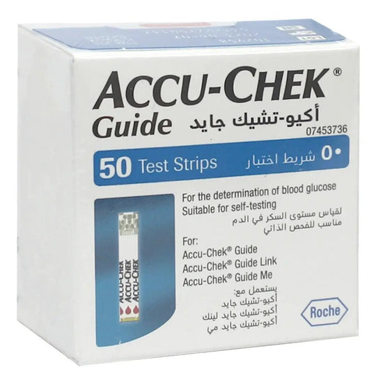 Accu-Chek Guide Blood Sugar Test Strips 50 Count For Glucose Testing In Fresh Capillary Whole Blood