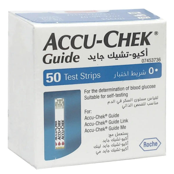 Accu-Chek Guide Blood Sugar Test Strips 50 Count For Glucose Testing In Fresh Capillary Whole Blood