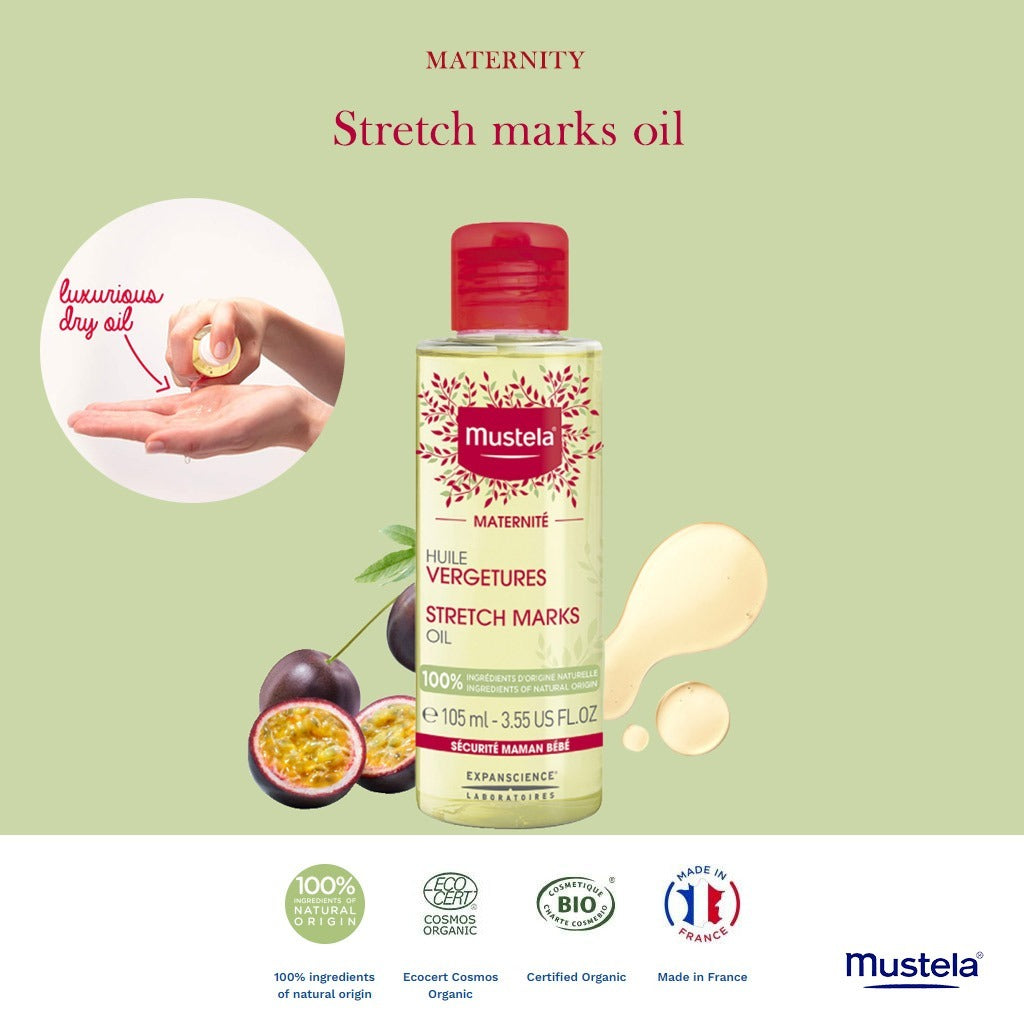 Mustela Maternite Stretch Marks Oil For Maternity Stretch Marks Prevention, Fragrance-Free 105ml - Easy Pharmacy LLC