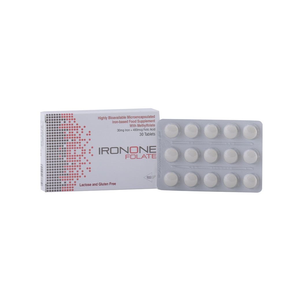 Ironone Folate Iron And Folic Acid Tablets 30's - Easy Pharmacy LLC