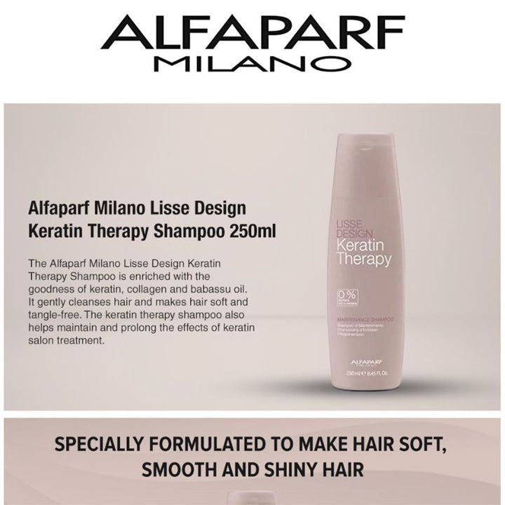 Alfaparf Keratin Therapy Lisse Design Maintenance Shampoo For Smooth & Shiny Hair 250ml - Easy Pharmacy LLC