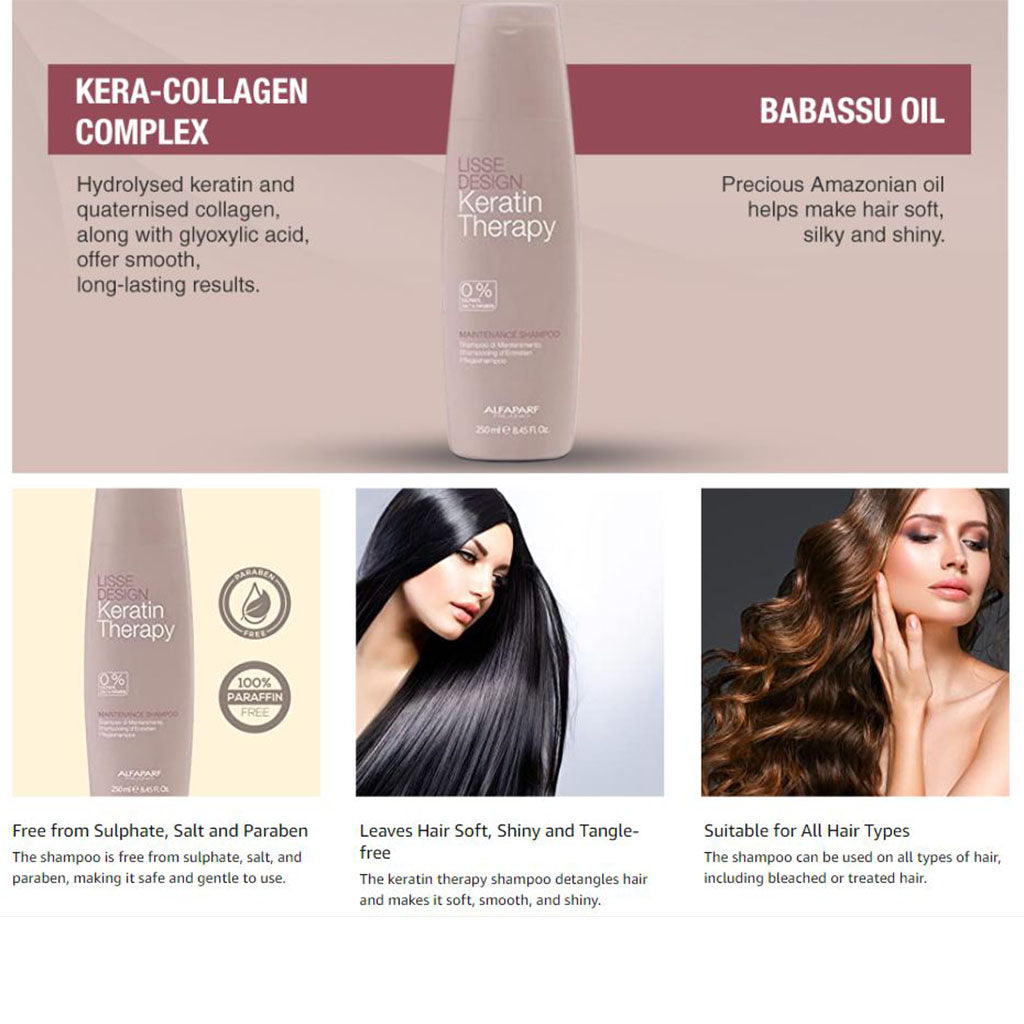 Alfaparf Keratin Therapy Lisse Design Maintenance Shampoo For Smooth & Shiny Hair 250ml - Easy Pharmacy LLC