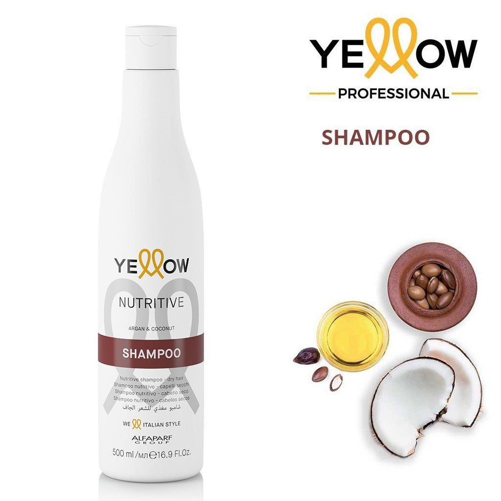 Alfaparf Yellow Nutritive Nourishing Shampoo With Argan Oil & Coconut Oil For Dry Hair 500ml - Easy Pharmacy LLC