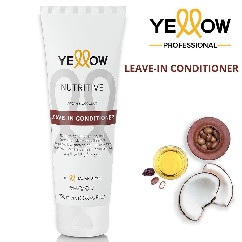 Alfaparf Yellow Nutritive Nourishing Leave-In Conditioner With Argan Oil & Coconut Oil For Dry Hair 250ml - Easy Pharmacy LLC