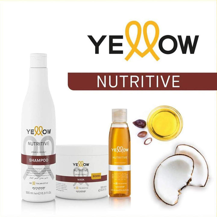 Alfaparf Yellow Nutritive Argan & Coconut Hair Nourishing Mask For Dry Hair 500ml - Easy Pharmacy LLC