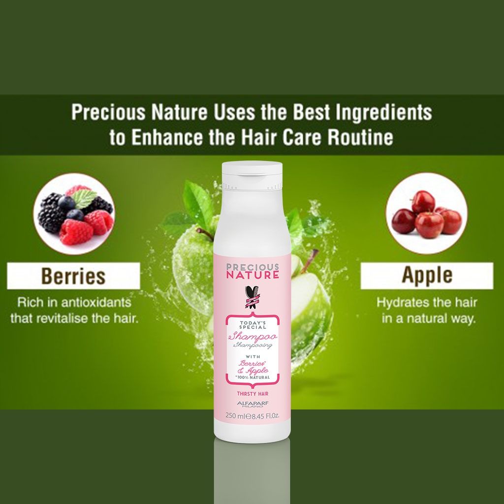 Alfaparf Precious Nature Thirsty Hair Shampoo With Berries & Apple For Dry & Dull Hair 250ml - Easy Pharmacy LLC