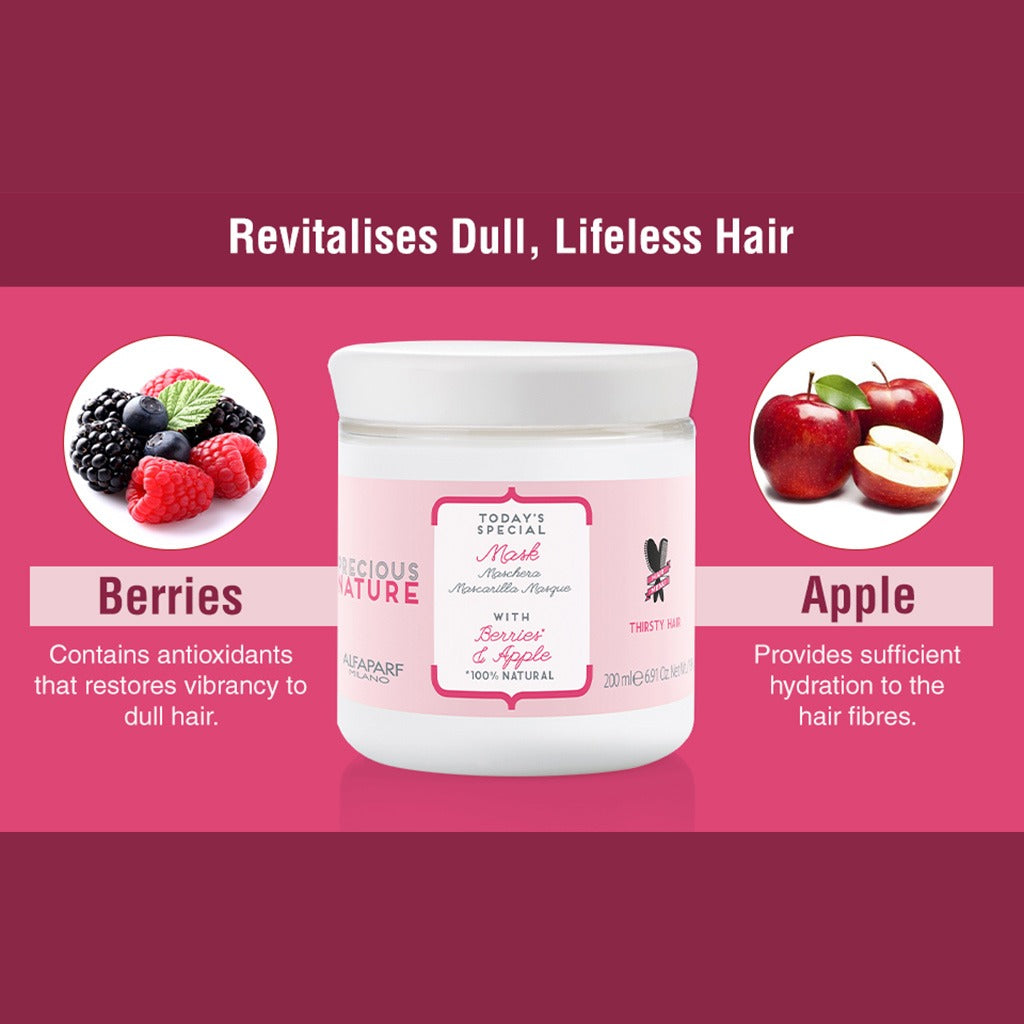 Alfaparf Precious Nature Thirsty Hair Mask With Berries & Apple For Manageable, Soft Hair 200ml - Easy Pharmacy LLC