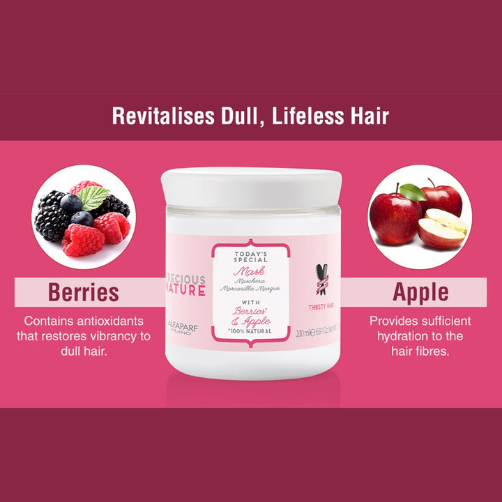 Alfaparf Precious Nature Thirsty Hair Mask With Berries & Apple For Manageable, Soft Hair 200ml - Easy Pharmacy LLC
