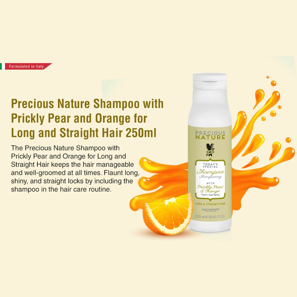 Alfaparf Precious Nature Shampoo With Prickly Pear & Orange For Long & Straight Hair 250ml - Easy Pharmacy LLC