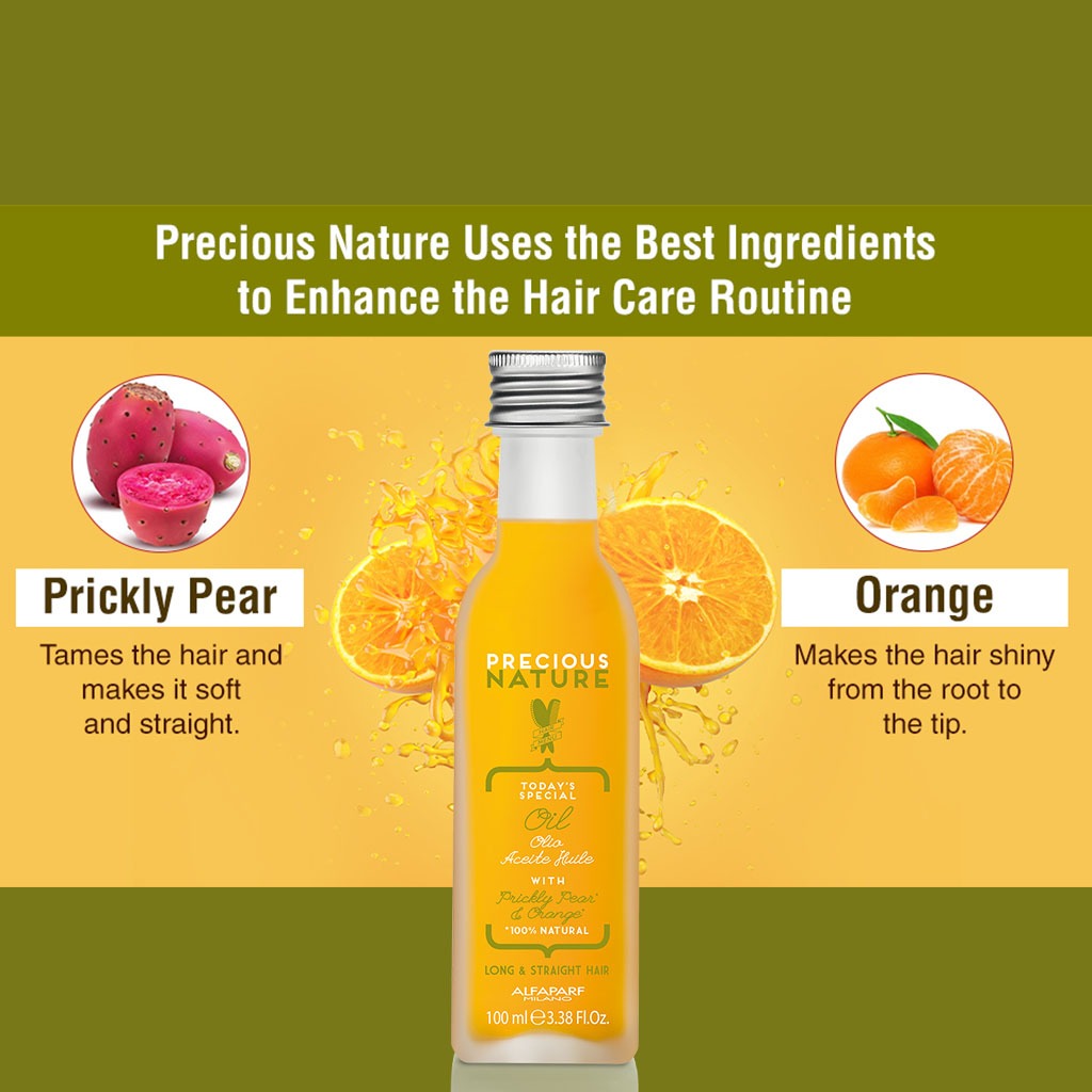 Alfaparf Precious Nature Leave-In Hair Oil With Prickly Pear And Orange For Long & Straight Hair 100ml - Easy Pharmacy LLC