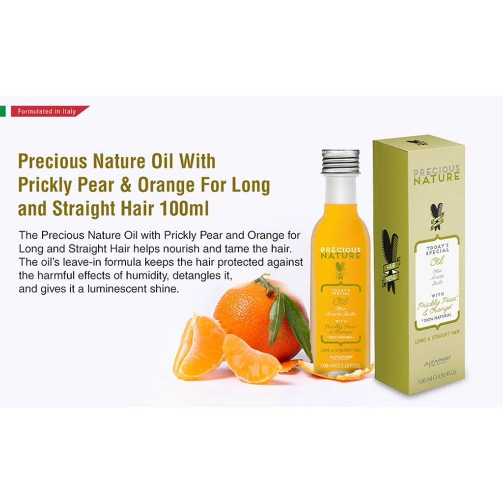 Alfaparf Precious Nature Leave-In Hair Oil With Prickly Pear And Orange For Long & Straight Hair 100ml - Easy Pharmacy LLC