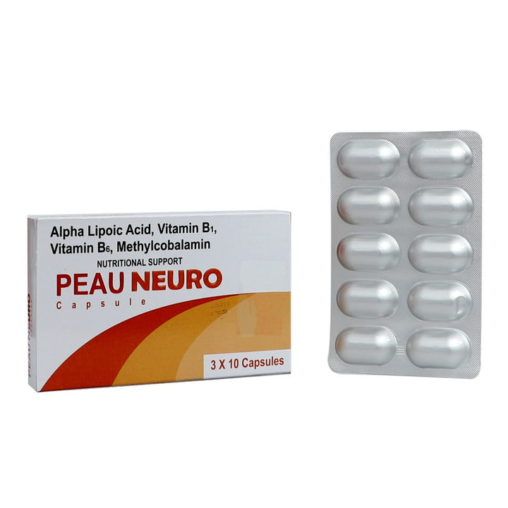 Peau Neuro Vitamin B12 Multivitamin Supplement Capsules With Alpha Lipoic Acid, Pack of 30's - Easy Pharmacy LLC