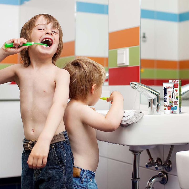 Biorepair Junior Fluoride-Free Strawberry Toothpaste For 0-6 Years Old Kid 50ml - Easy Pharmacy LLC