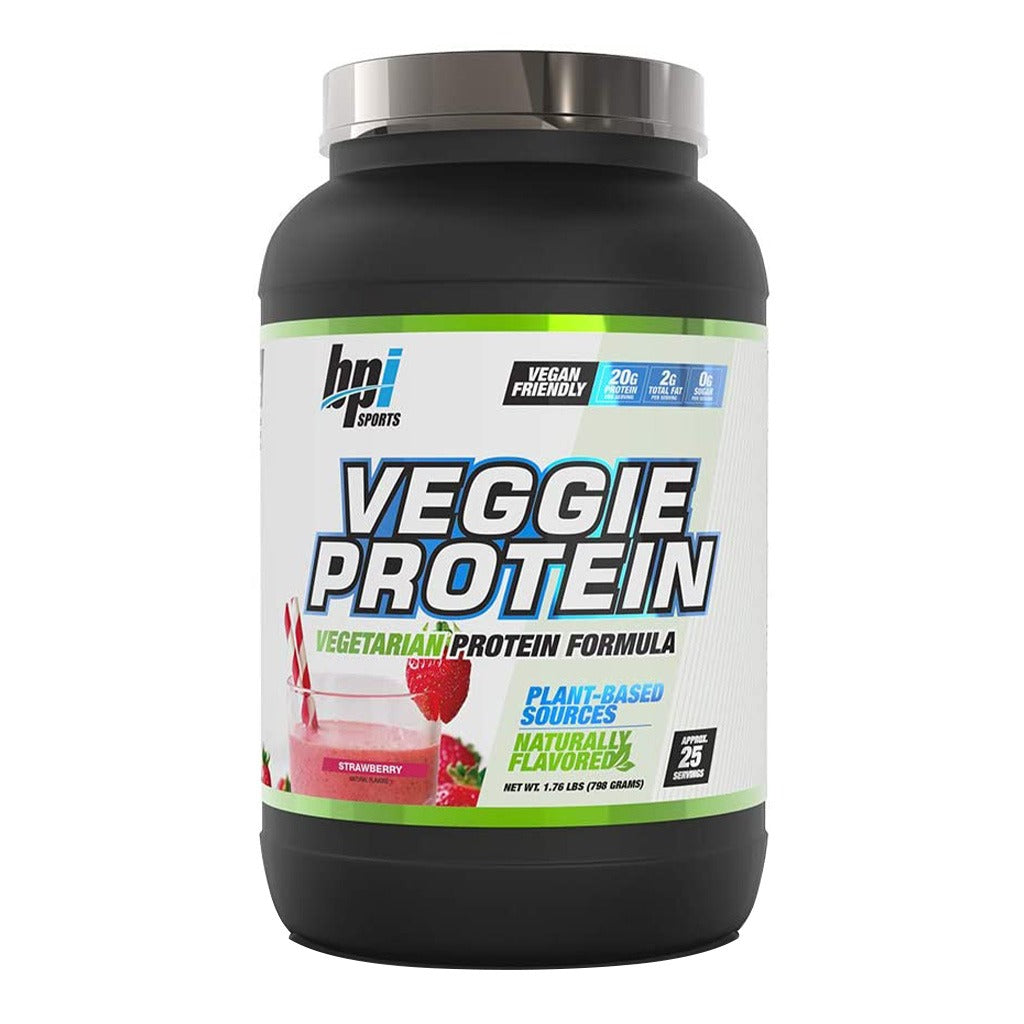 BPI Sports Veggie Vegetarian Protein Powder Strawberry 25 Servings - Easy Pharmacy LLC