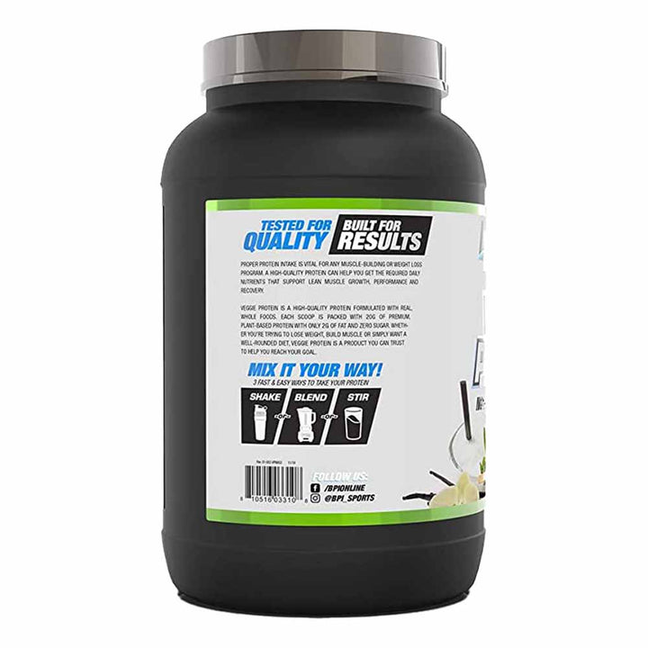 BPI Sports Veggie Vegetarian Protein Powder Vanilla 25 Servings - Easy Pharmacy LLC