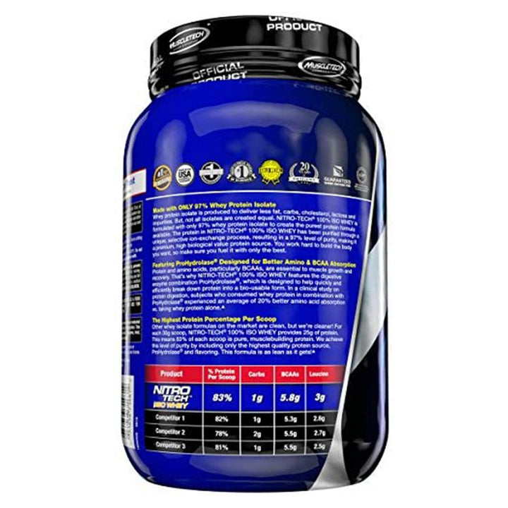 MuscleTech Nitro Tech Iso Whey Powder Peanut Butter Cookie 1.80 lbs. - Easy Pharmacy LLC