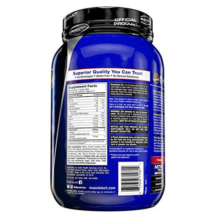 MuscleTech Nitro Tech Iso Whey Powder Peanut Butter Cookie 1.80 lbs. - Easy Pharmacy LLC