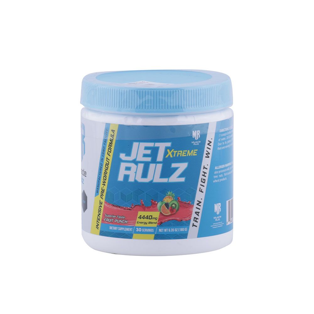 Muscle Rulz Jet Rulz Xtreme Intensive Pre Workout Formula Fruit Punch 30 Servings -180g - Easy Pharmacy LLC