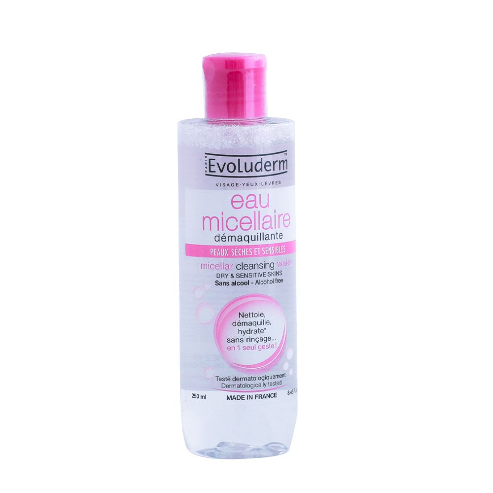 Evoluderm Micellar Water Dry & Sensitive Skin 250 mL - Easy Pharmacy LLC
