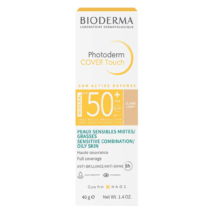 Bioderma Photoderm Cover Touch SPF50+ High Coverage Mineral Sunscreen Light Tinted 40 mL - Easy Pharmacy LLC