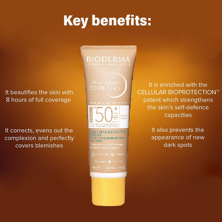 Bioderma Photoderm Cover Touch SPF50+ High Coverage Mineral Sunscreen Light Tinted 40 mL - Easy Pharmacy LLC
