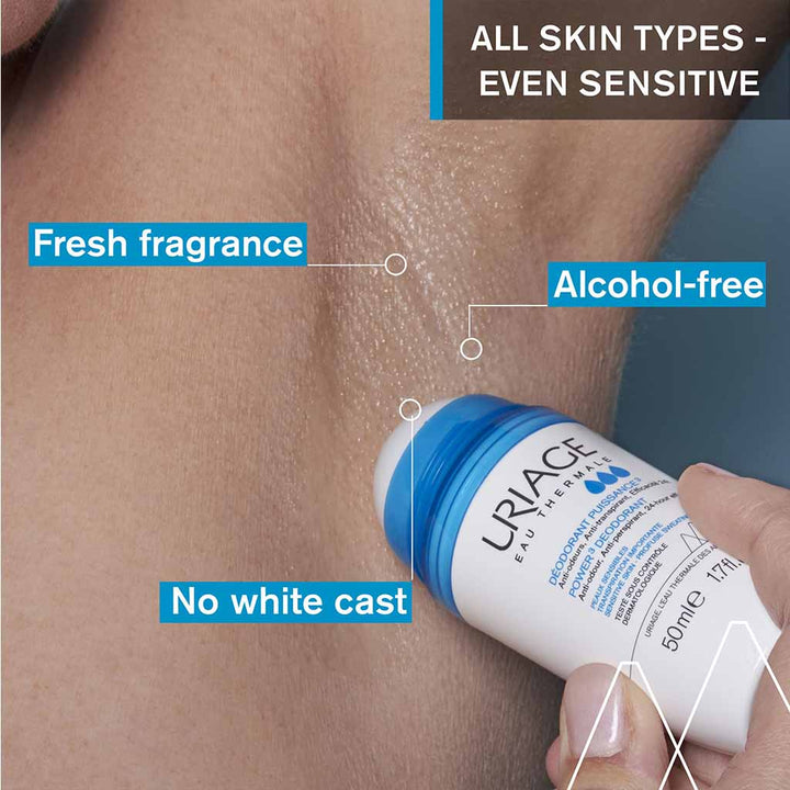 Uriage Power-3 Antiperspirant 24 Hours Fresh Deodorant Roll On 50ml - Easy Pharmacy LLC