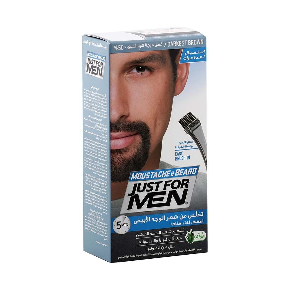 Just For Men Mustache & Beard Color Gel Darkest Brown M-50 - Easy Pharmacy LLC