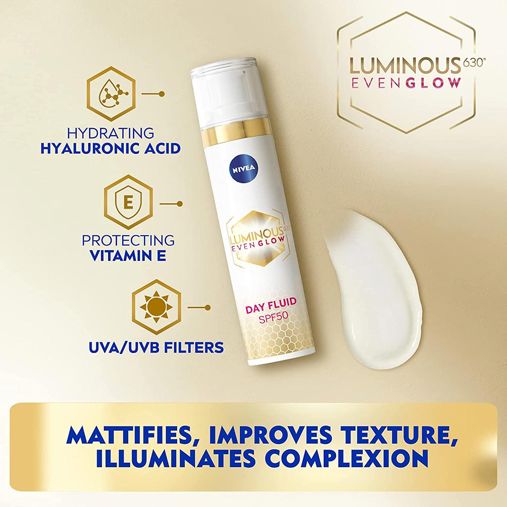 Nivea Luminous630 Even Glow SPF50 Day Fluid 40 mL - Easy Pharmacy LLC