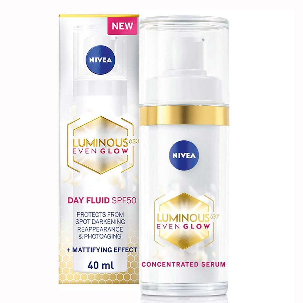 Nivea Luminous630 Even Glow Serum 30 mL + Nivea Luminous630 Even Glow Day Fluid SPF50 40 mL + Pouch PROMO - Easy Pharmacy LLC