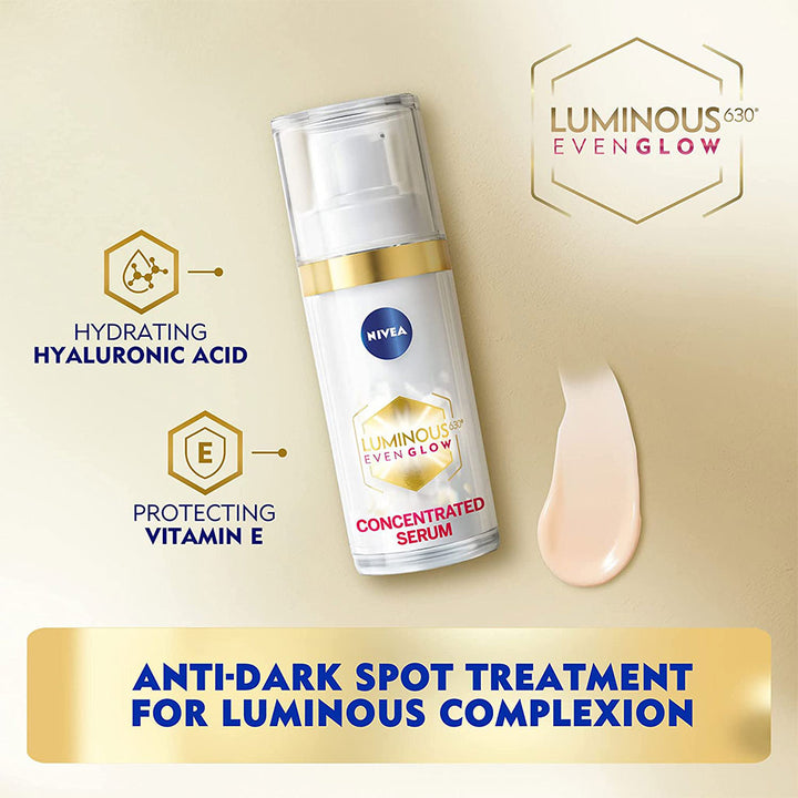 Nivea Luminous630 Even Glow Serum 30 mL + Nivea Luminous630 Even Glow Day Fluid SPF50 40 mL + Pouch PROMO - Easy Pharmacy LLC