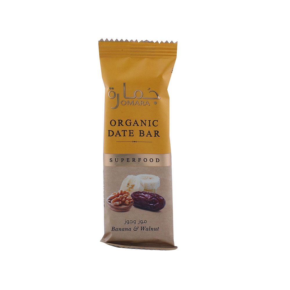 Jomara Organic Date Bar Banana And Walnut 40 g 1's - Easy Pharmacy LLC