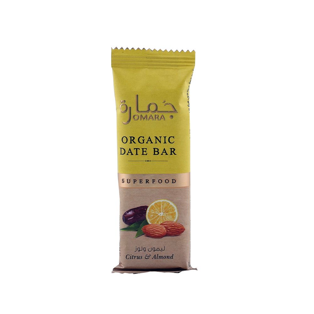 Jomara Organic Date Bar Citrus And Almonds 40 g 1's - Easy Pharmacy LLC