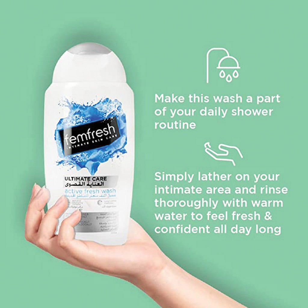 Femfresh Ultimate Care Active Fresh Intimate Wash 250 mL - Easy Pharmacy LLC