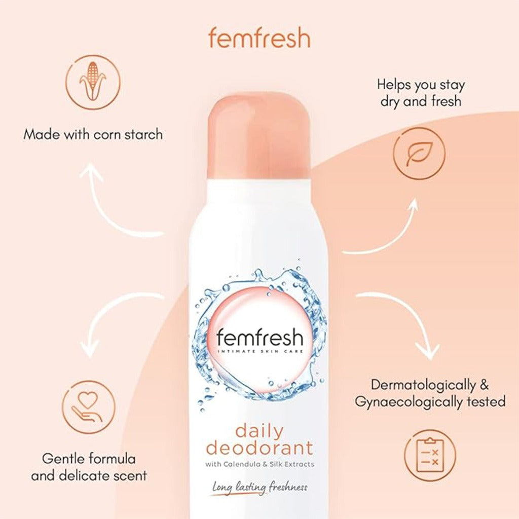Femfresh Everyday Freshness Intimate Deodorant Spray With Calendula & Silk Extracts 50ml - Easy Pharmacy LLC
