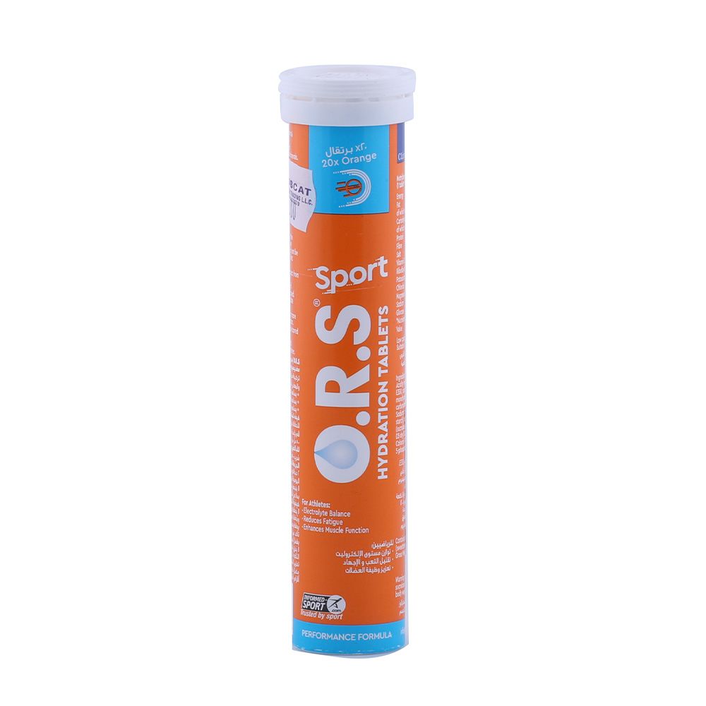 ORS Sport Hydration Orange Soluble Tablet 20's - Easy Pharmacy LLC