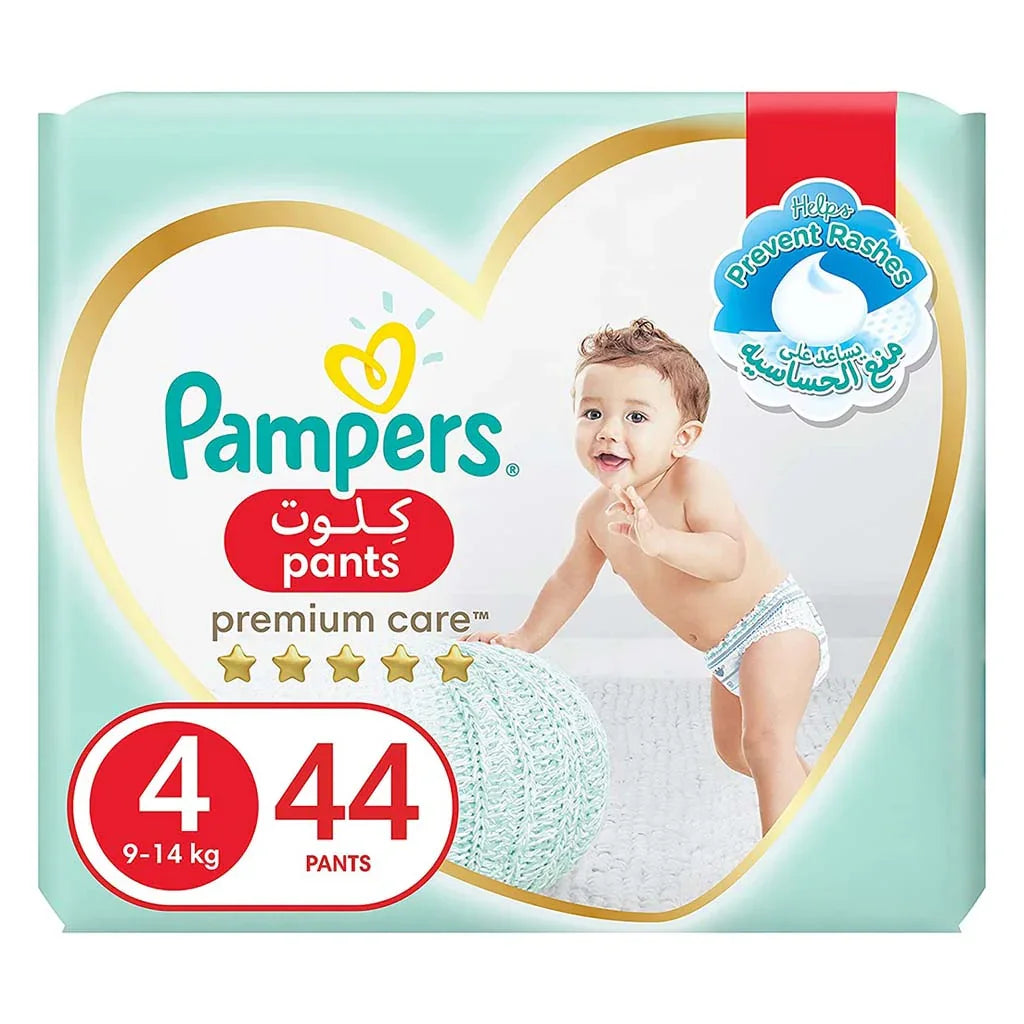 Pampers Premium Care Baby Diaper Pants, Size 4, 9-14Kg, Pack of 44's - Easy Pharmacy LLC