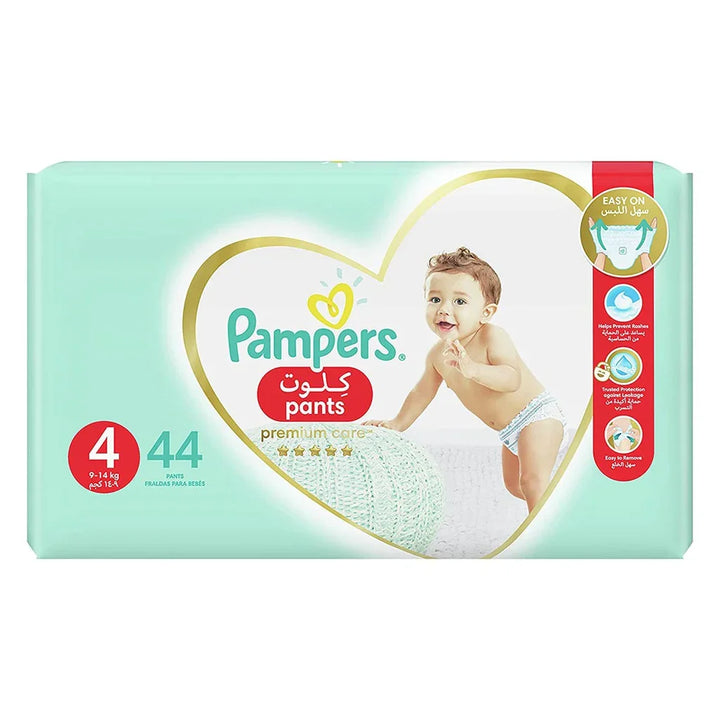 Pampers Premium Care Baby Diaper Pants, Size 4, 9-14Kg, Pack of 44's - Easy Pharmacy LLC