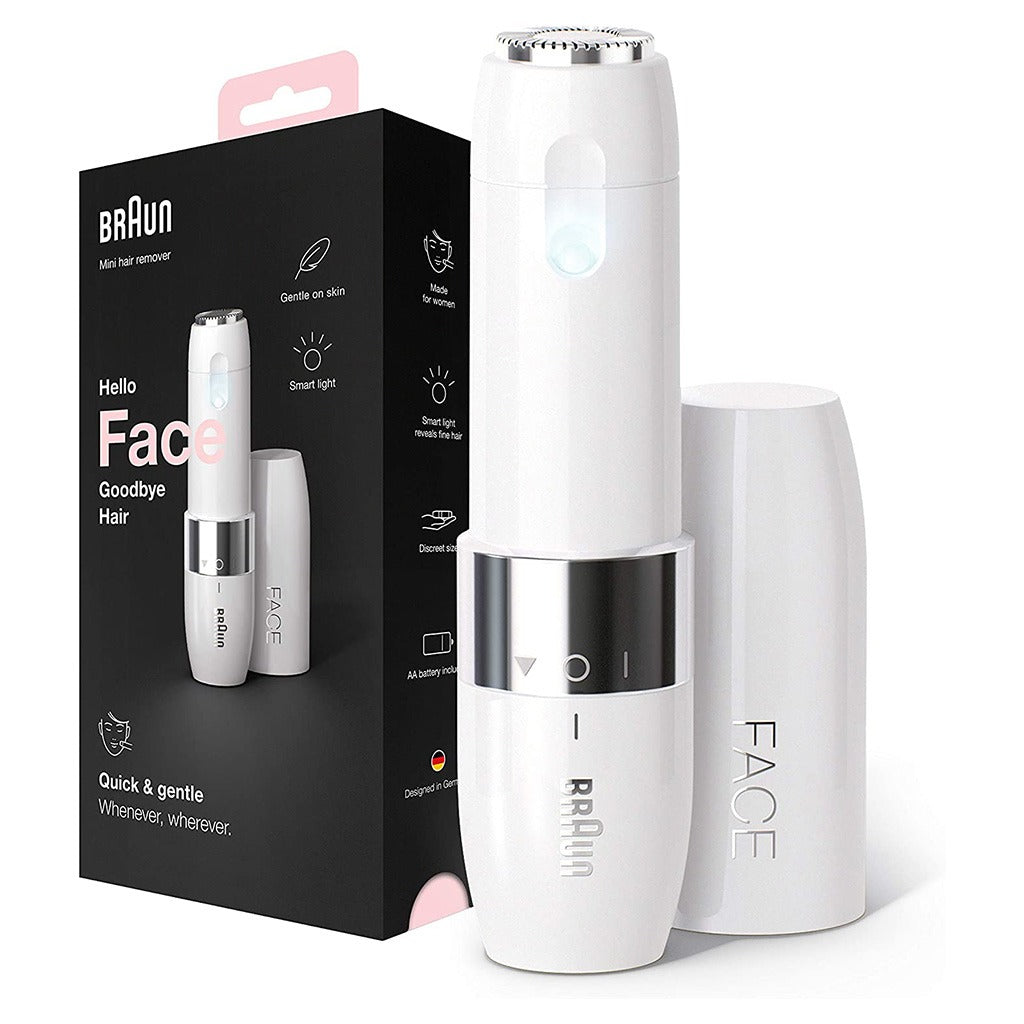 Braun Hello Face Goodbye Hair Mini Hair Remover White FS1000 - Easy Pharmacy LLC