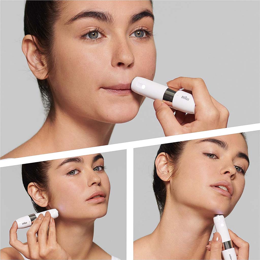 Braun Hello Face Goodbye Hair Mini Hair Remover White FS1000 - Easy Pharmacy LLC