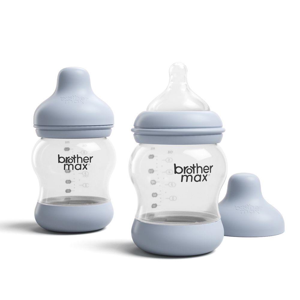 Brother Max PP Anti-Colic Feeding Bottle 0-3 Months Blue 160 mL 2's BM1072B - Easy Pharmacy LLC
