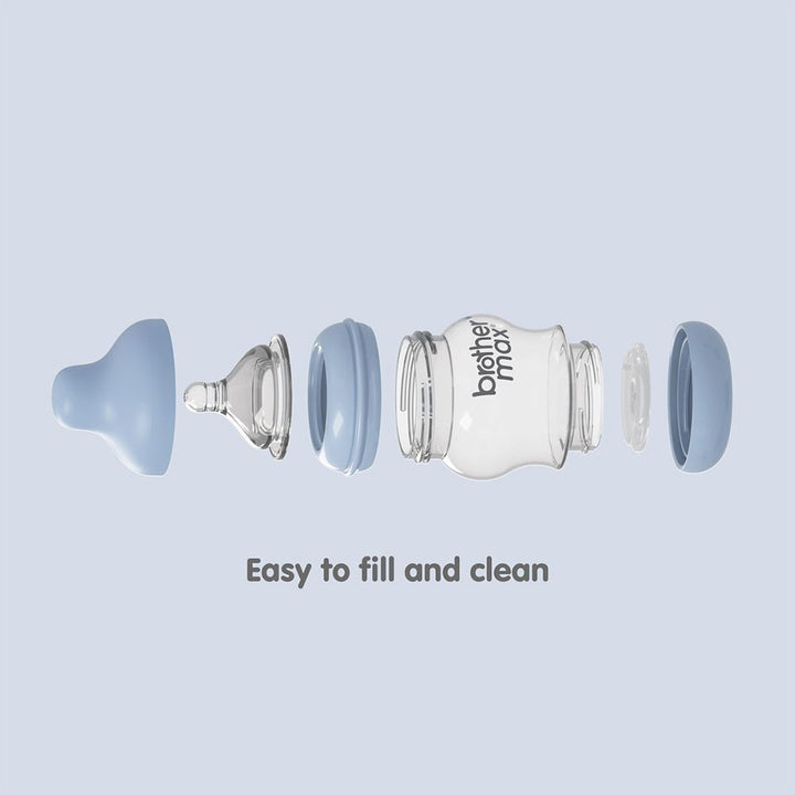 Brother Max PP Anti-Colic Feeding Bottle 3-6 Months Blue 240 mL 2's BM1082B - Easy Pharmacy LLC